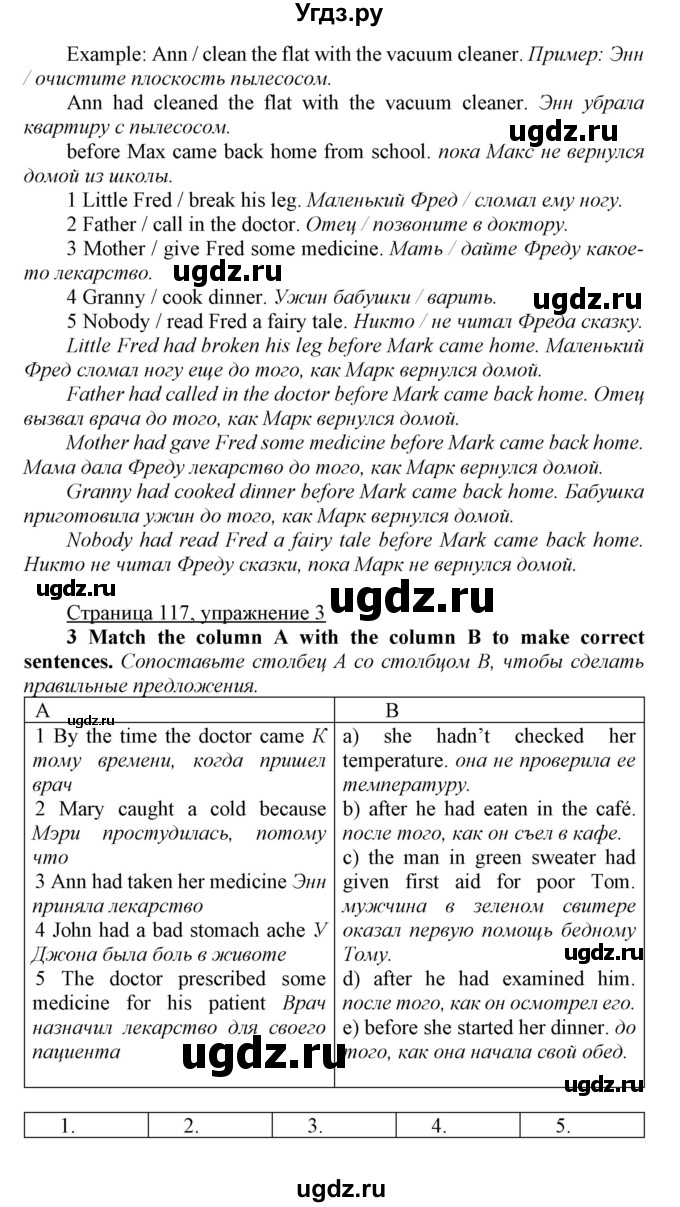 ГДЗ (Решебник) по английскому языку 7 класс Карпюк О.Д. / страница-№ / 117(продолжение 2)