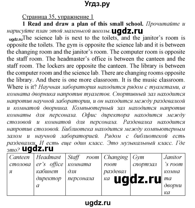 ГДЗ (Решебник) по английскому языку 7 класс Карпюк О.Д. / страница-№ / 35