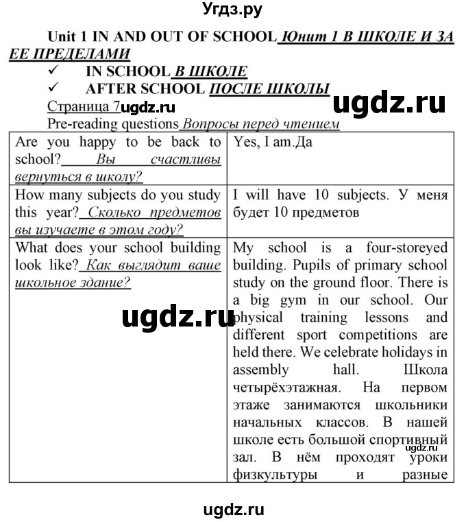 ГДЗ (Решебник) по английскому языку 7 класс Карпюк О.Д. / страница-№ / 7