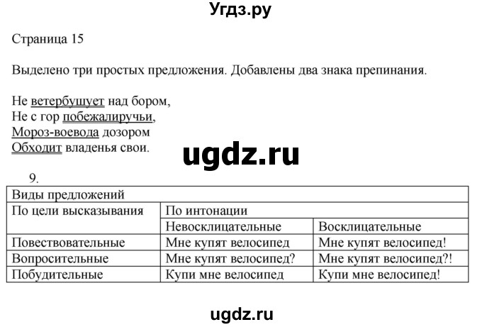 ГДЗ (Решебник) по русскому языку 3 класс (рабочая тетрадь к учебнику Канакиной) Тихомирова Е.М. / часть 1. страница номер / 15