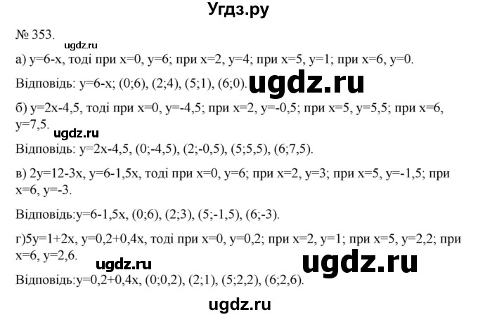 ГДЗ (Решебник) по алгебре 7 класс Цейтлiн О.I. / вправа номер / 353