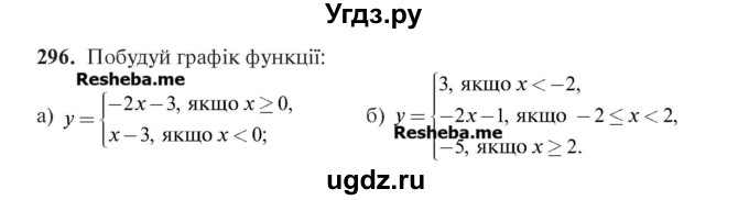 ГДЗ (Учебник) по алгебре 7 класс Цейтлiн О.I. / вправа номер / 296