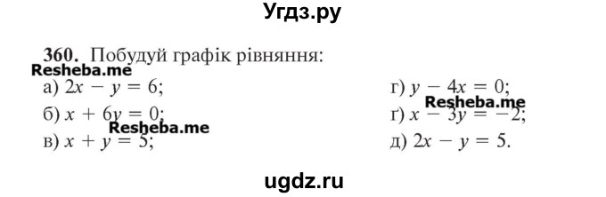 ГДЗ (Учебник) по алгебре 7 класс Цейтлiн О.I. / вправа номер / 360