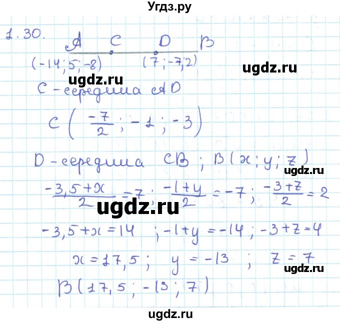 ГДЗ (Решебник) по геометрии 11 класс Мерзляк А.Г. / параграф 1 / 1.30