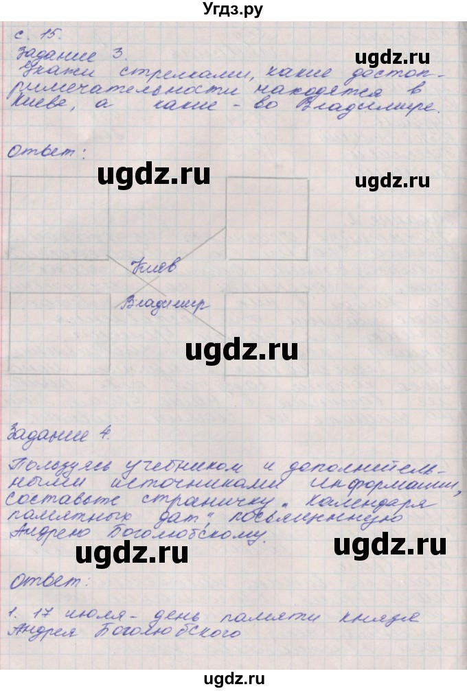 ГДЗ (Решебник) по окружающему миру 4 класс (рабочая тетрадь) Плешаков А.А. / часть 2. страница номер / 15