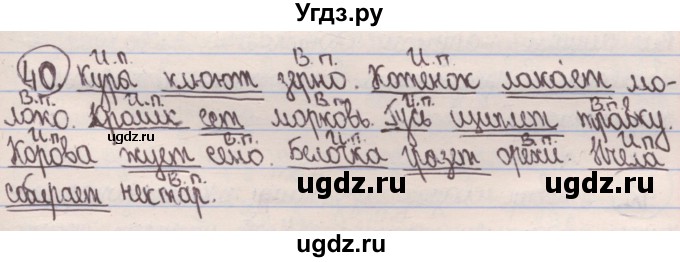 ГДЗ (Решебник) по русскому языку 4 класс Антипова М.Б. / часть 1 / упражнение-номер / 40