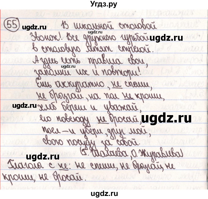 ГДЗ (Решебник) по русскому языку 4 класс Антипова М.Б. / часть 2 / упражнение-номер / 55