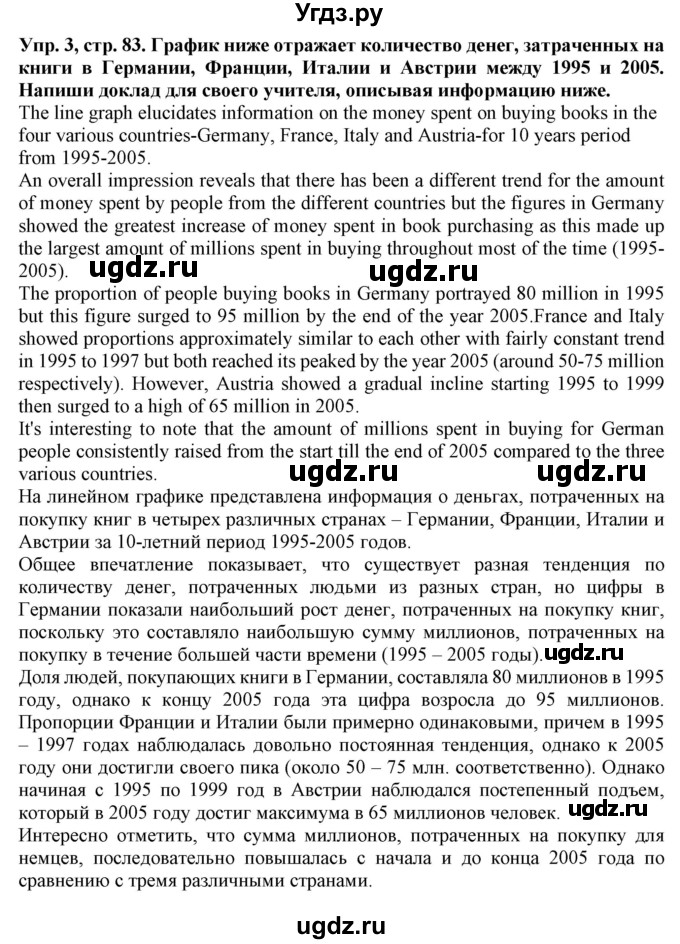 ГДЗ (Решебник) по английскому языку 8 класс Л. М. Лапицкая / часть 1. страница номер / 83