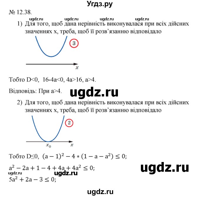 ГДЗ (Решебник) по алгебре 9 класс Мерзляк А.Г. / вправи 12 номер / 12.38