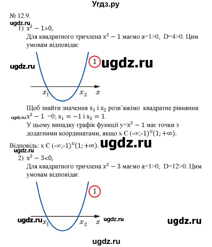 ГДЗ (Решебник) по алгебре 9 класс Мерзляк А.Г. / вправи 12 номер / 12.9