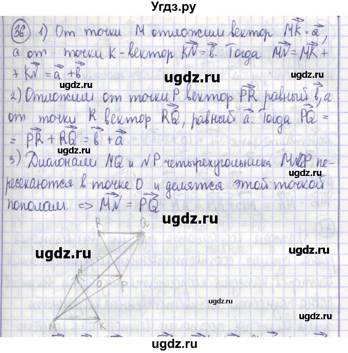 ГДЗ (Решебник) по геометрии 9 класс (рабочая тетрадь) Бутузов В.Ф. / задание номер / 36