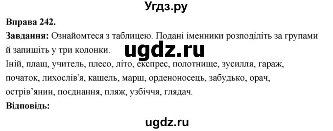 ГДЗ (Решебник) по украинскому языку 6 класс Глазова О.П. / вправа номер / 242