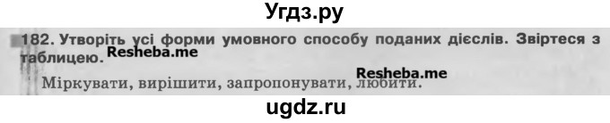 ГДЗ (Учебник) по украинскому языку 7 класс Глазова О.П. / вправа номер / 182