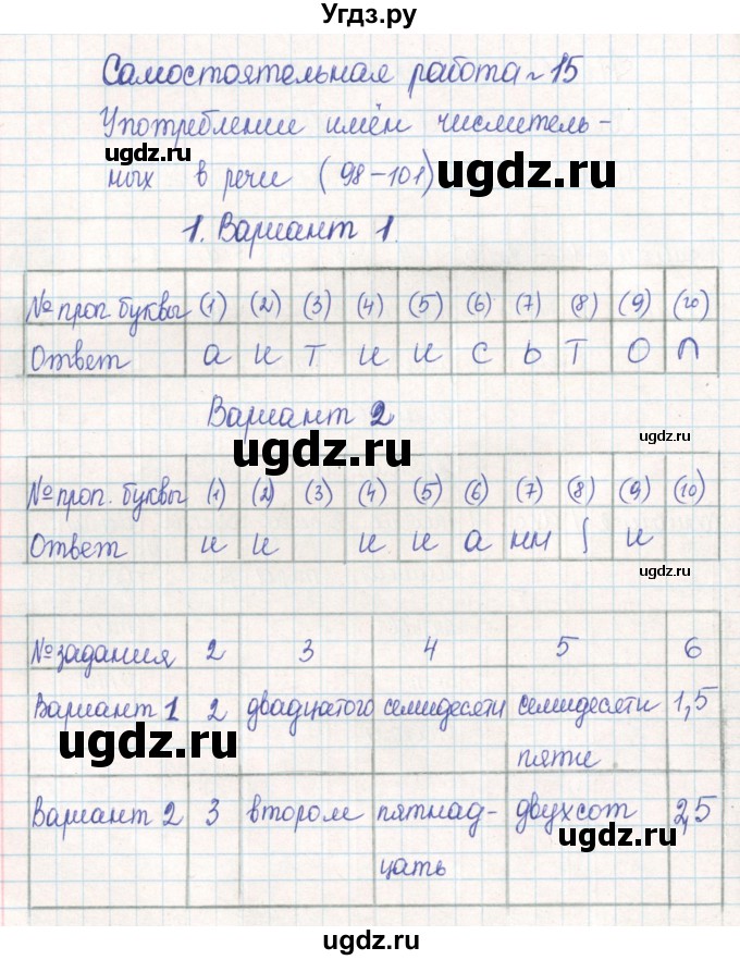 ГДЗ (Решебник) по русскому языку 6 класс (тематический контроль) Александров В.Н. / страница номер / 98-100