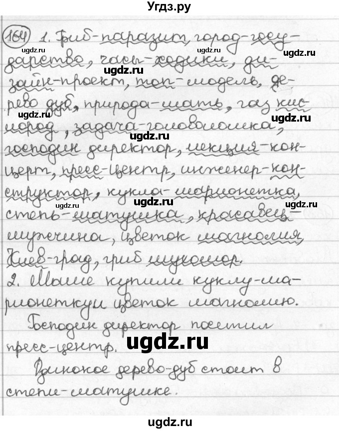 ГДЗ (Решебник) по русскому языку 8 класс Мурина Л.A. / упражнение номер / 164