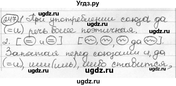 ГДЗ (Решебник) по русскому языку 8 класс Мурина Л.A. / упражнение номер / 247