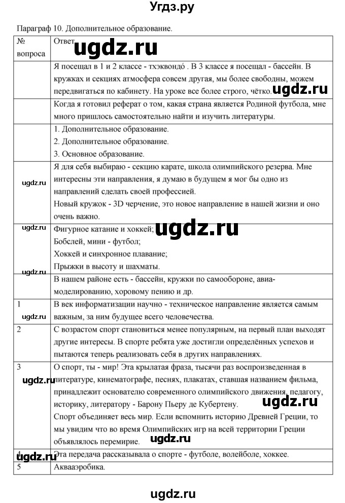 ГДЗ (Решебник) по обществознанию 5 класс Соболева О.Б. / параграф номер / 10