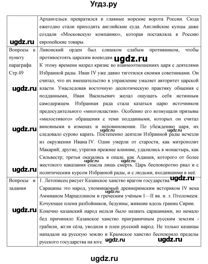 ГДЗ (Решебник) по истории 7 класс Андреев И.Л. / параграф номер / 7(продолжение 2)
