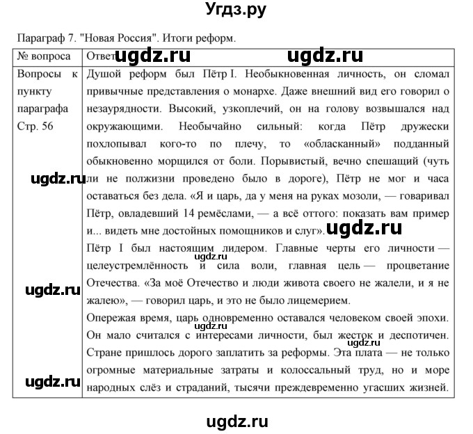 ГДЗ (Решебник) по истории 8 класс (рабочая тетрадь) Симонова Е.В. / параграф номер / 7