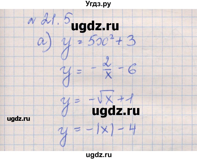 ГДЗ (Решебник) по алгебре 8 класс (рабочая тетрадь) Зубарева И.И. / параграф 21-номер / 21.5