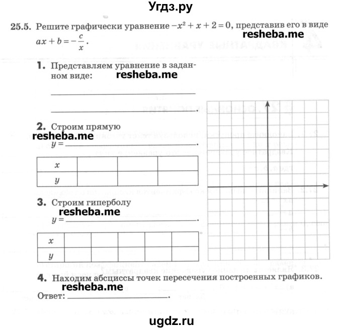 ГДЗ (Учебник) по алгебре 8 класс (рабочая тетрадь) Зубарева И.И. / параграф 25-номер / 25.5