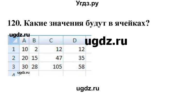 ГДЗ (Решебник) по информатике 9 класс (рабочая тетрадь) Босова Л.Л. / задание.№ / 120