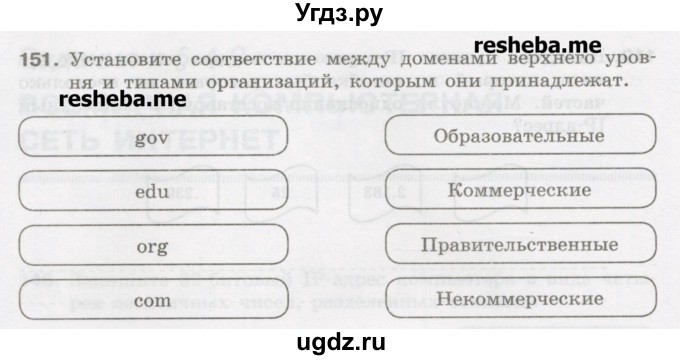 ГДЗ (Учебник) по информатике 9 класс (рабочая тетрадь) Босова Л.Л. / задание.№ / 151