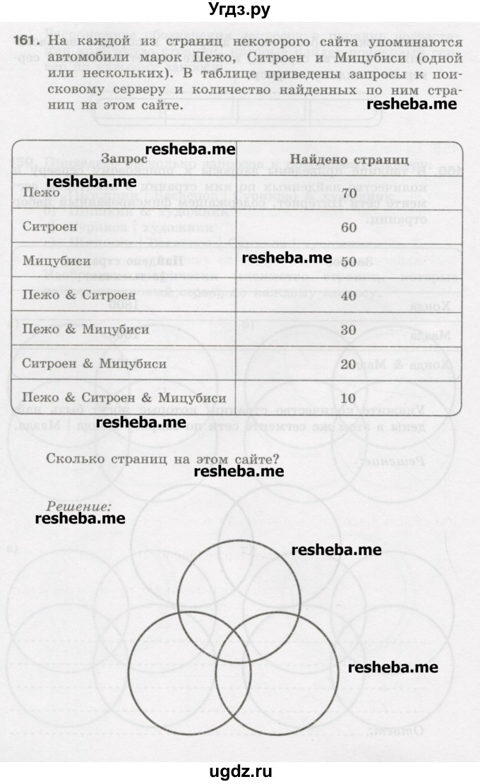 ГДЗ (Учебник) по информатике 9 класс (рабочая тетрадь) Босова Л.Л. / задание.№ / 161