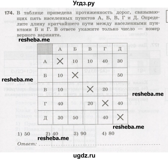 ГДЗ (Учебник) по информатике 9 класс (рабочая тетрадь) Босова Л.Л. / задание.№ / 174