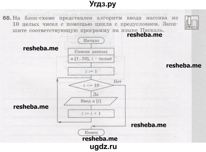 ГДЗ (Учебник) по информатике 9 класс (рабочая тетрадь) Босова Л.Л. / задание.№ / 68