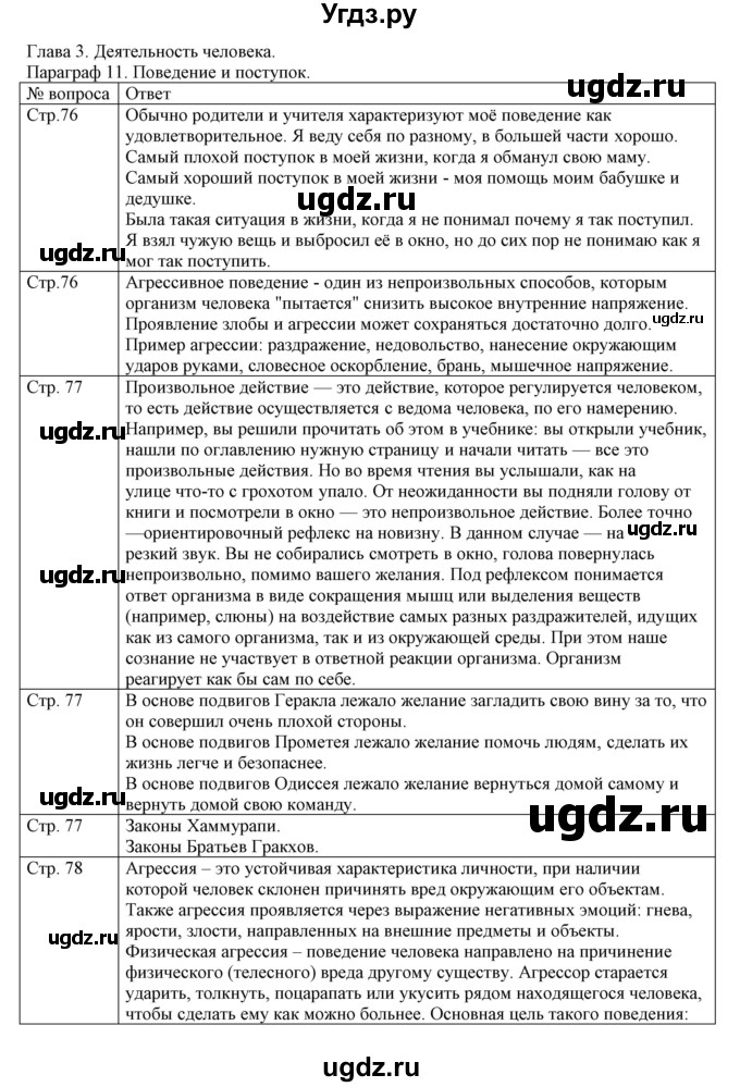 ГДЗ (Решебник) по обществознанию 6 класс Барабанов В.В. / параграф номер / 11