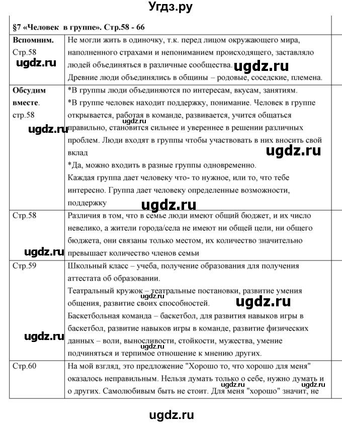 ГДЗ (Решебник 2017) по обществознанию 6 класс Боголюбов Л.Н. / учебник 2017 / параграф / 7