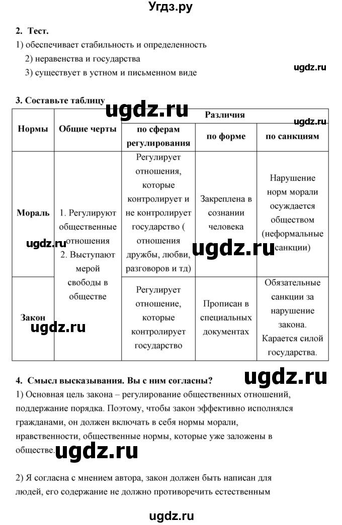 ГДЗ (Решебник) по обществознанию 7 класс (рабочая тетрадь) Федорова С.А. / параграф номер / 7(продолжение 2)