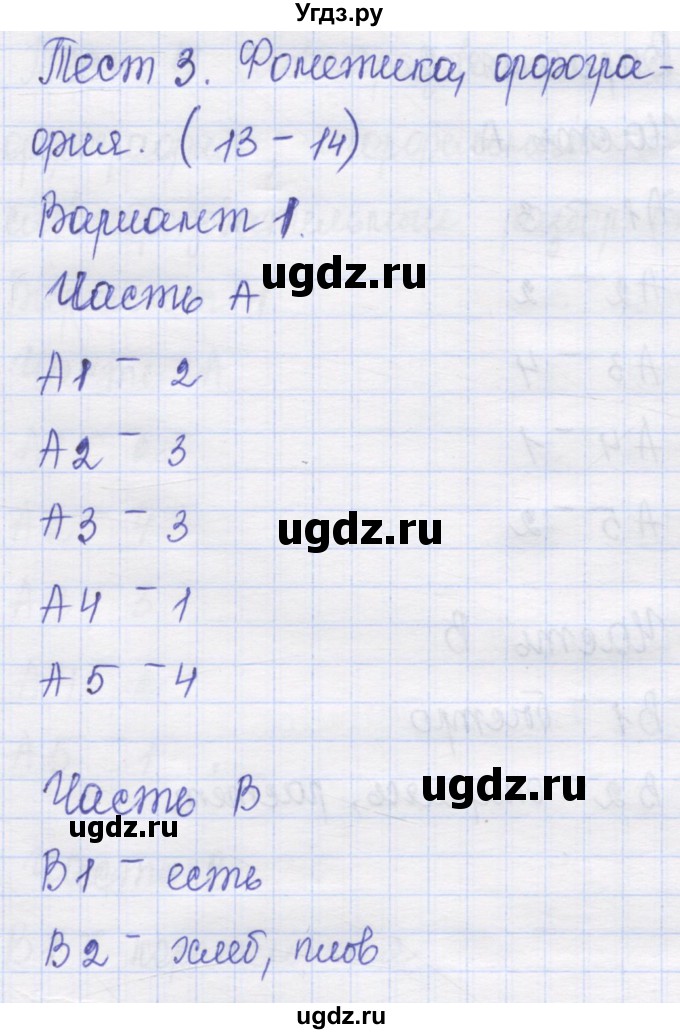 ГДЗ (Решебник) по русскому языку 7 класс (контрольные измерительные материалы) Потапова Г.Н. / тест 3. вариант номер / 1