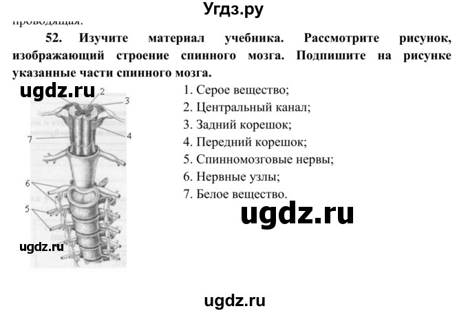 ГДЗ (Решебник к тетради 2014) по биологии 8 класс (рабочая тетрадь) Сонин Н.И. / номер / 52