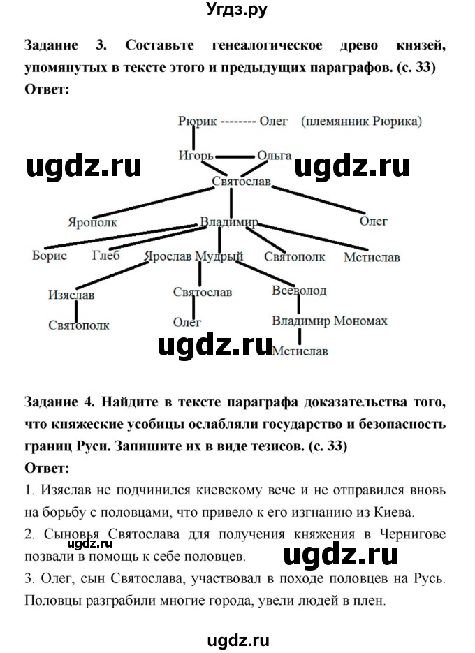 ГДЗ (Решебник) по истории 6 класс (рабочая тетрадь) Артасов И.А. / страница / 33