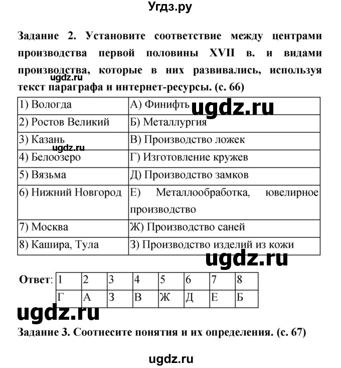 ГДЗ (Решебник) по истории 7 класс (рабочая тетрадь) Данилов А.А. / параграф / 17(продолжение 2)