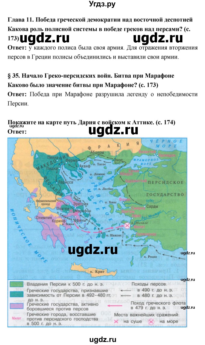 ГДЗ (Решебник) по истории 5 класс Уколова В.И. / параграф.№ / 35