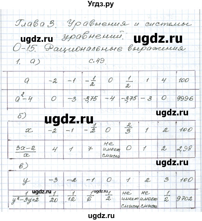 ГДЗ (Решебник) по алгебре 9 класс (дидактические материалы ) Евстафьева Л.П. / обучающие работы / О-15 номер / 1