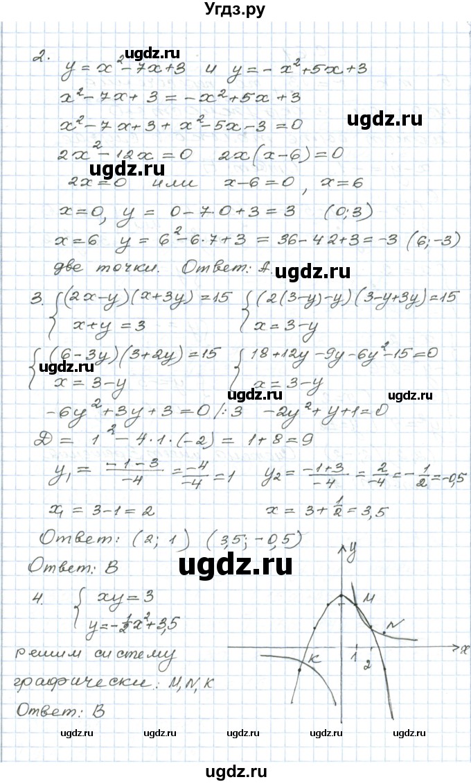 ГДЗ (Решебник) по алгебре 9 класс (дидактические материалы ) Евстафьева Л.П. / проверь себя. страница номер / 60(продолжение 2)