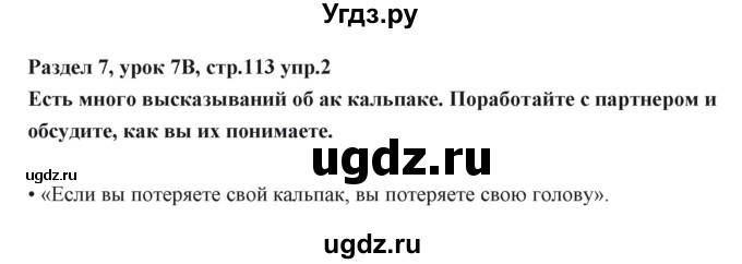 ГДЗ (Решебник) по английскому языку 6 класс Балута О.Р. / страница / 113