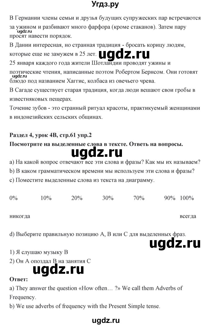 ГДЗ (Решебник) по английскому языку 6 класс Балута О.Р. / страница / 61(продолжение 3)