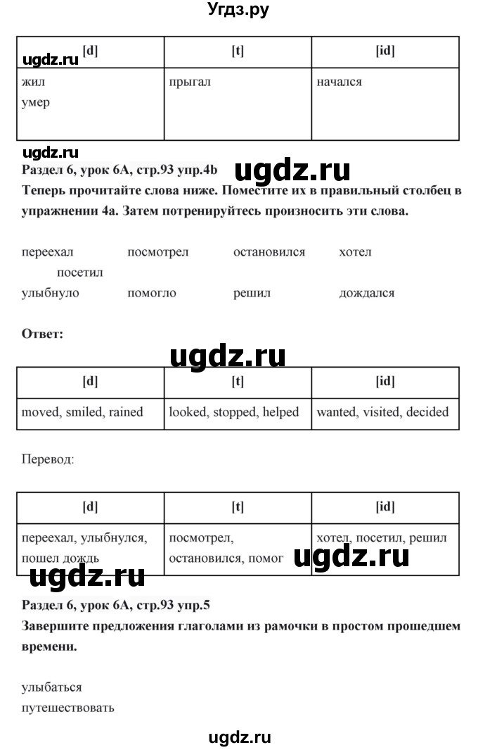 ГДЗ (Решебник) по английскому языку 6 класс Балута О.Р. / страница / 93(продолжение 2)