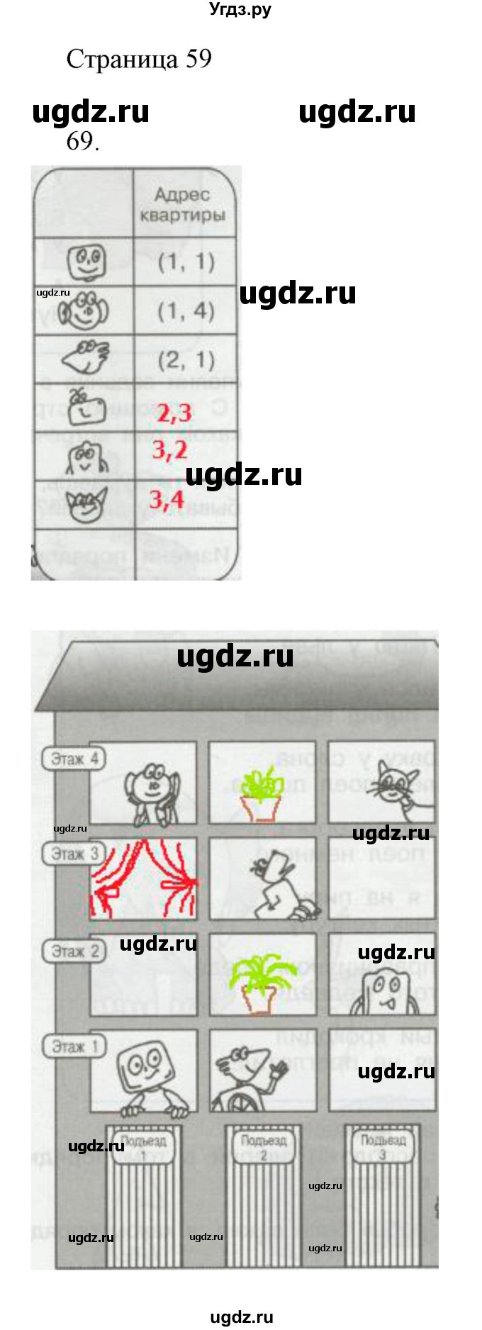 ГДЗ (Решебник) по информатике 2 класс Бененсон Е.П. / часть 1 (страницы) / 59