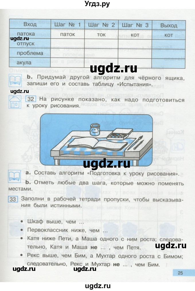 ГДЗ (Учебник) по информатике 2 класс Бененсон Е.П. / часть 2 (страницы) / 25