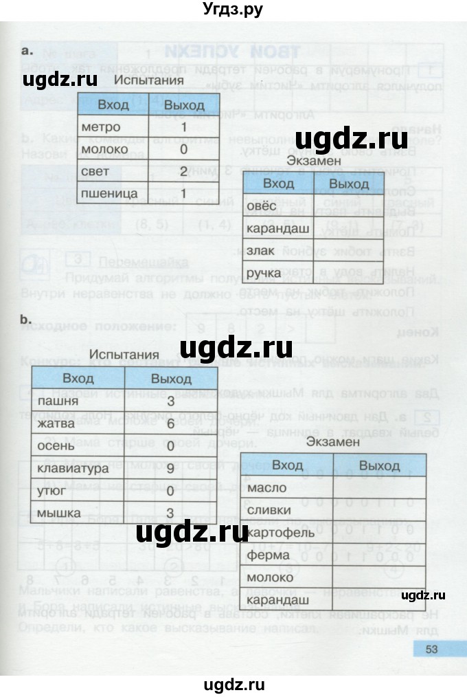 ГДЗ (Учебник) по информатике 2 класс Бененсон Е.П. / часть 2 (страницы) / 52-53(продолжение 2)