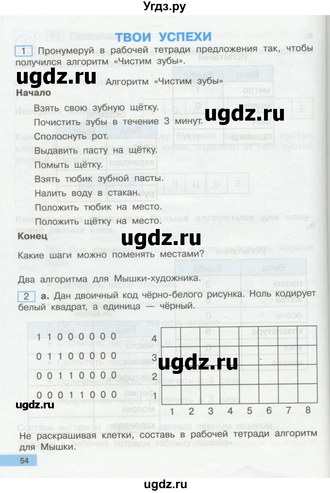ГДЗ (Учебник) по информатике 2 класс Бененсон Е.П. / часть 2 (страницы) / 52-53(продолжение 3)