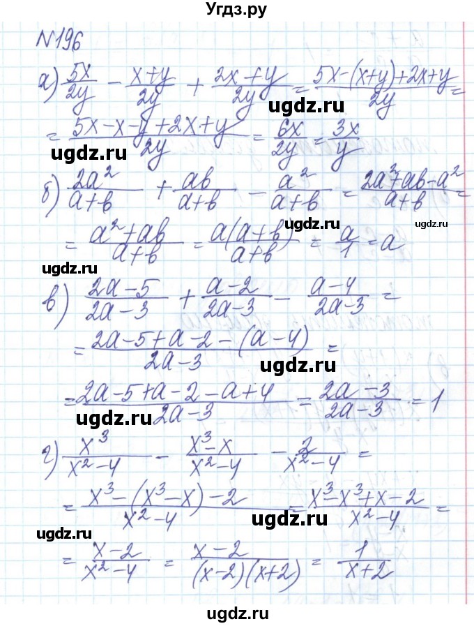 ГДЗ (Решебник) по алгебре 8 класс Бевз Г.П. / вправа / 196