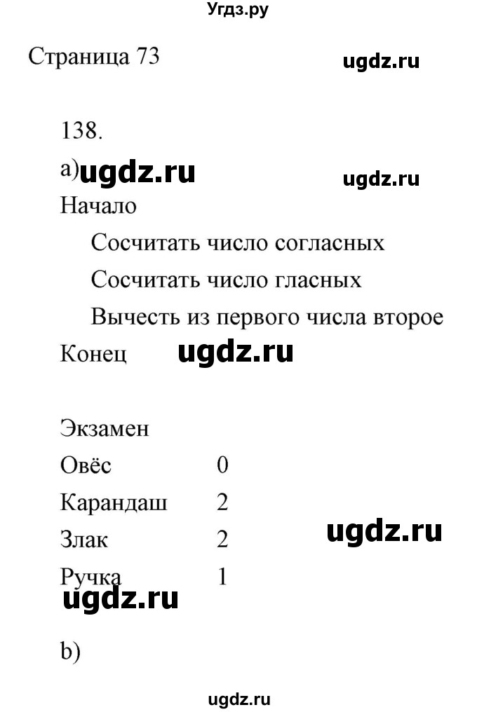 ГДЗ (Решебник) по информатике 2 класс (тетрадь для самостоятельной работы ) Бененсон Е.П. / страница номер / 73