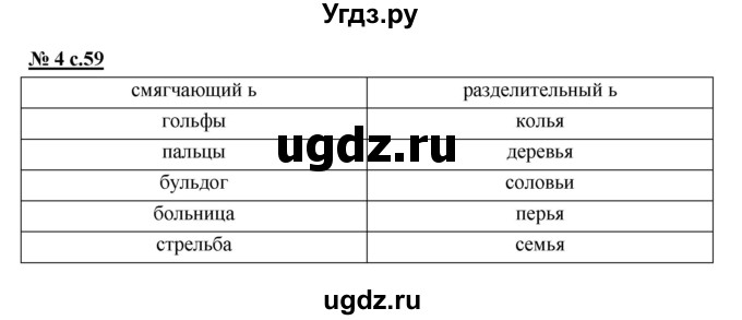 ГДЗ (Решебник) по русскому языку 1 класс (рабочая тетрадь) Тихомирова Е.М. / страница номер / 59